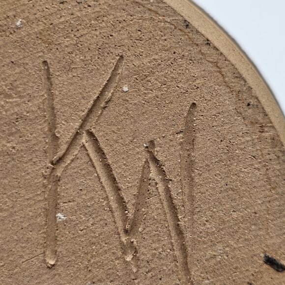 Unique Signed Pottery Planter with Cutout Design, Handcrafted Art Piece 5.5" - Picture 6 of 8